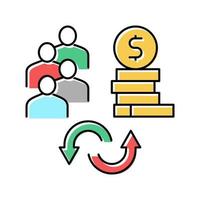 people to money converter color icon vector illustration