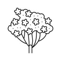 milfoil plant line icon vector illustration