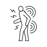 ilustración de vector de icono de línea de trazo de espalda humana