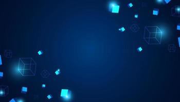 Abstract Box Digital Concept Blockchain Cryptocurrency On a blue background vector