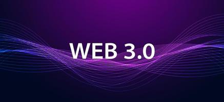 Abstract wave technology purple modern web 3.0 concept is free access to information or services without intermediaries to control and censorship. vector