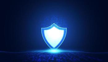 Abstract background digital concept cybersecurity shield anti virus malware spy protection cyber theft security On a blue-black background, fluttering waves, futuristic. vector