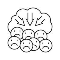 suppression of negativity reputation management line icon vector