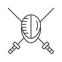 fencing sport line icon vector illustration