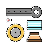 materials handling and crusher spare parts color icon vector ill