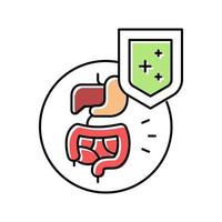 digestive tract immunity defense color icon vector illustration