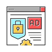 blocked and protecton for advertisement color icon vector illustration