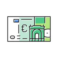 euro eur color icon vector illustration