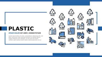 Plastic Waste Nature Environment landing header vector