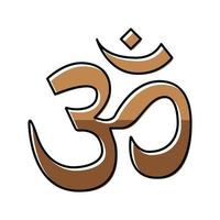 hinduismo religión color icono vector ilustración
