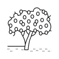 árbol planta limón línea icono vector ilustración