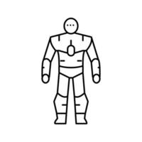 humanoid robot line icon vector illustration
