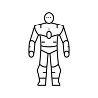 humanoid robot line icon vector illustration