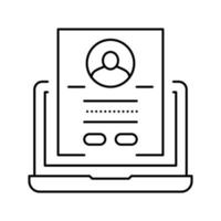 register online line icon vector illustration