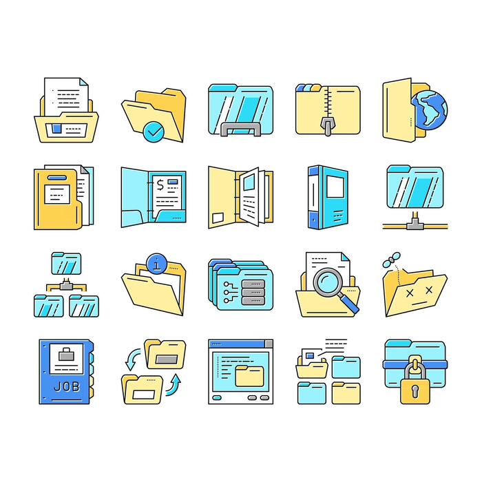 Folder Icon Set Vector Art, Icons, and Graphics for Free Download