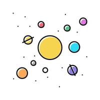 sistema solar planetas color icono vector ilustración