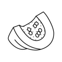 Pedazo de semillas de calabaza icono de línea ilustración vectorial vector