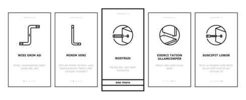 assembly furniture instruction onboarding icons set vector