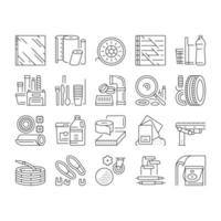 Polymer Material Industry Goods Icons Set Vector