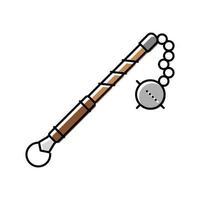 flail medieval weapon color icon vector illustration