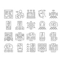 Social Networking Online App Icons Set Vector