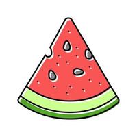 triangular slice watermelon color icon vector illustration