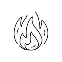 ilustración de vector de icono de línea caliente de fuego