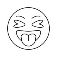 tongue emoji line icon vector illustration
