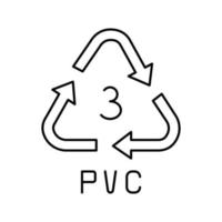 Ilustración de vector de icono de línea de producto de plástico reciclable de pvc