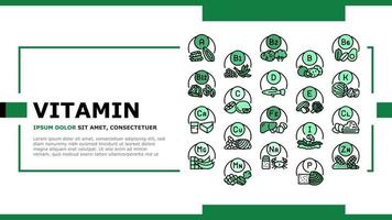 Vitamin Mineral Medical Complex landing header vector