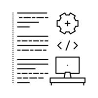 icono de línea de desarrollo de software ilustración vectorial vector