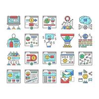 Affiliate Marketing And Commerce Icons Set Vector