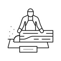 Ilustración de vector de icono de línea de negocio de carpintero