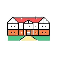 ilustración de vector de icono de color de casa tudor