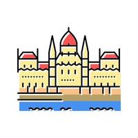 hungarian parliament building color icon vector illustration