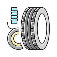 vulcanized rubber thermoset color icon vector illustration