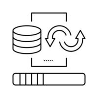 data cleaning digital processing line icon vector illustration