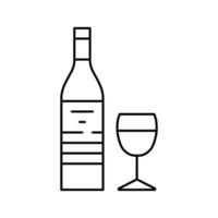 icono de línea de vino tinto malbec ilustración vectorial vector