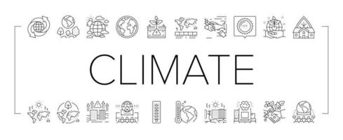 Climate Change And Environment Icons Set Vector