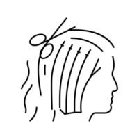 got little haircut removed unnecessary line icon vector illustration