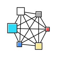 neural network color icon vector illustration