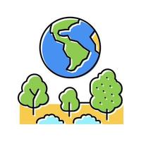 earth environment color icon vector illustration