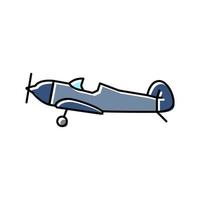 monoplane airplane aircraft color icon vector illustration