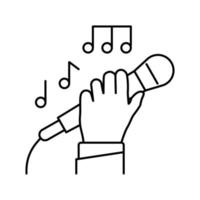 song singing line icon vector illustration