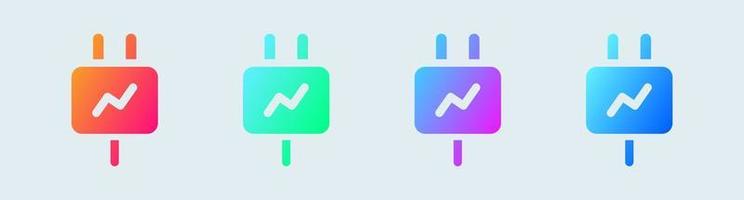 Connect solid icon in gradient colors. Connection signs vector illustration.