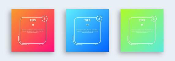 Tips template collection for social media feed. Editable text template. vector