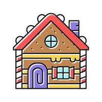 gingerbread house color icon vector illustration