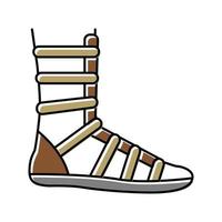 guerrero zapato antigua roma color icono vector ilustración