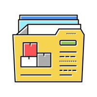 documentación de la empresa de logística icono de color ilustración vectorial vector