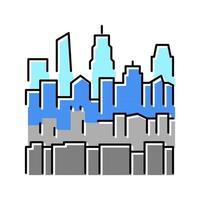 skyline new york color icon vector illustration